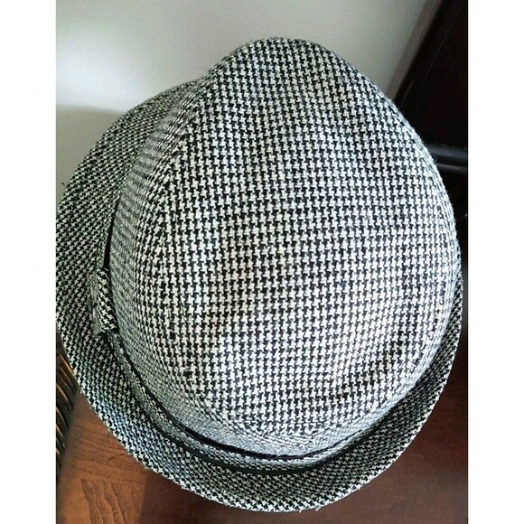 Penguin BY Munsingwear Fedora Hat Men's M/L Tweed Grey Cap Wool Blend Plaid - Picture 8 of 8